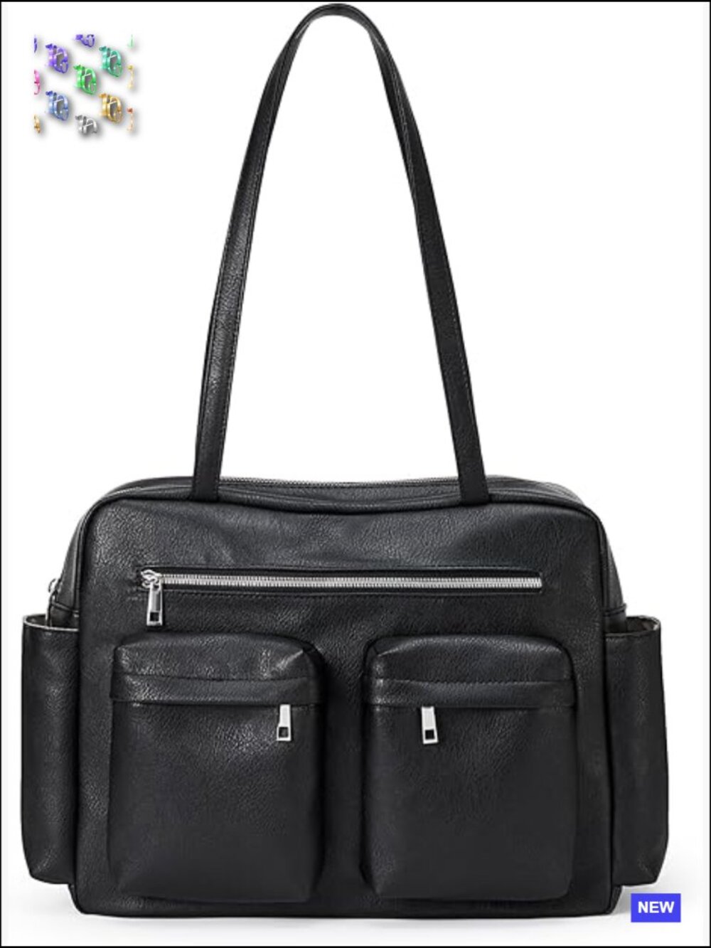 Vegan Leather Tote Bag Faux Leather Shoulder Travel Purse Vintage Handbag Work